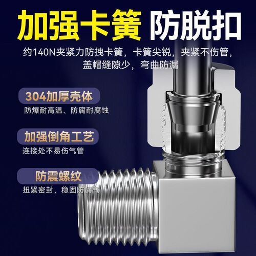 304不锈钢卡套接头弯头直角弯通终端双仪表铜管ZG/RC6 8 10 12mm