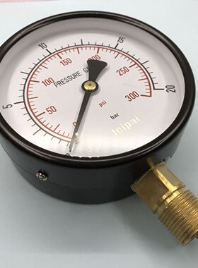 Y-100 压力测力计 压力表 pressure gauge 0-300psi 20bar 100mm