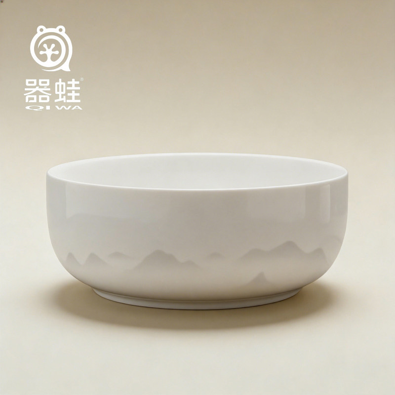 器蛙 羊脂玉瓷幻山陶瓷茶洗茶道配件水洗杯洗茶具陶瓷茶渣缸简约