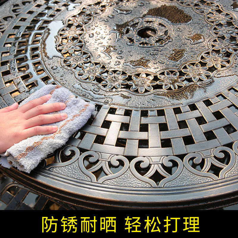 户外桌椅阳台小桌椅庭院铸铝桌子露天花园室外露台铁艺休闲家具