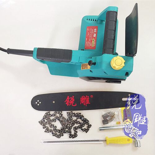 锐雕电链锯8012根雕木雕工具12寸木工茶桌打胚雕刻专业电锯链条锯