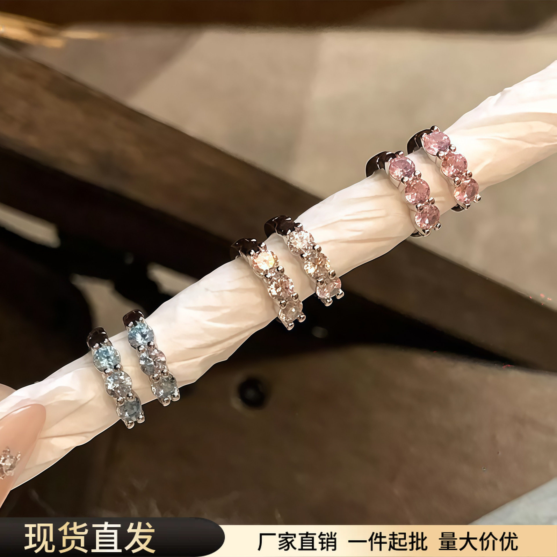 钛钢彩色闪锆耳环女素圈耳饰2025爆款轻奢高级冷淡风小众圆圈耳环