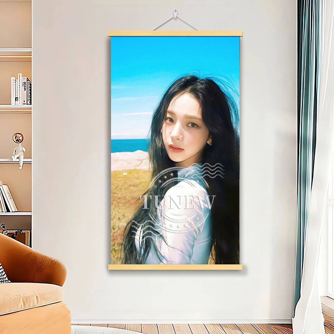aespa柳智敏女神周边挂画实木挂轴海报木质定制房间装饰生日礼物