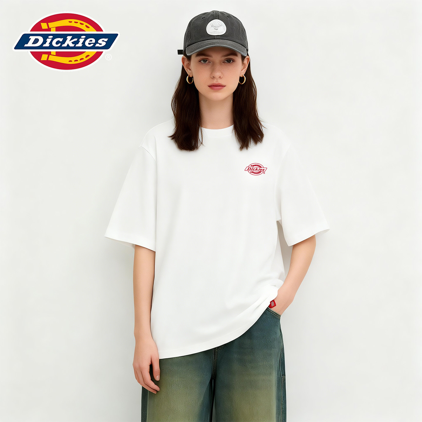Dickies2026新款白色重磅短袖T恤男夏季宽松凉感情侣款上衣潮牌