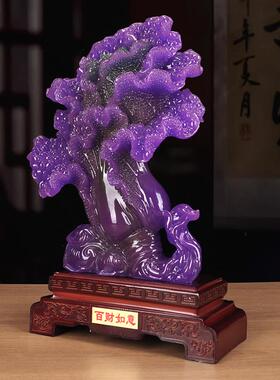 玉石百财如意玉白菜摆件r招财高级感客厅旺宅办公室桌面高档装饰