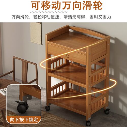 移动小推车茶几置物架小户型y边几带轮茶桌边柜麻将桌茶几茶水架
