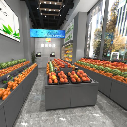水果货架展示f架多层阶梯式货架果蔬陈列架钢木台阶架子靠墙展示