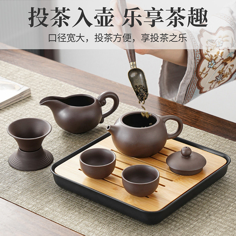 2025新款紫砂茶具套装家用专用泡个人两功夫小茶盘茶杯茶壶人单一