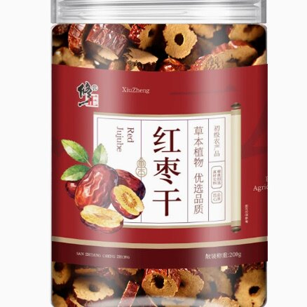 修正红枣干200克去核无核红枣片免洗红枣干搭配枸杞菊花茶泡水