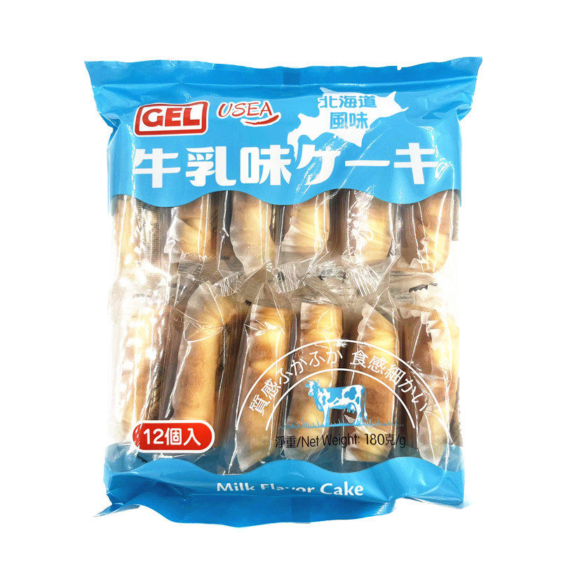 香港进口食品 北海道风味蛋糕牛乳味12枚入 独立装下午茶糕点