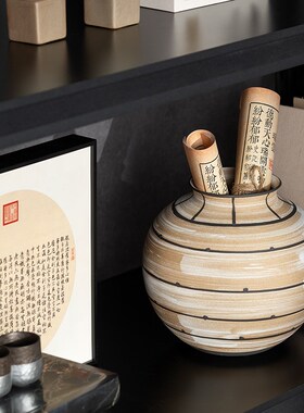 Rzone 新中式展示柜艺术工艺品摆D件办公室书柜样板间茶室软装饰