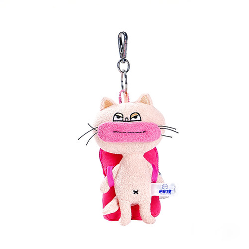 毛毛猫背包系列毛绒盲盒新款带钥匙扣耳机包DIY包挂
