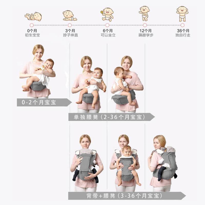 双肩腰凳婴儿背带轻便四季前抱式外出两用坐凳抱抱托抱娃神器