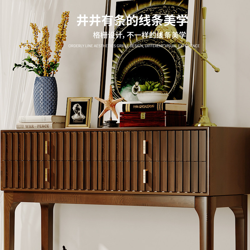 入户客厅条柜走廊玄关台过道桌子尽头装饰柜靠墙条案子美式实木柜