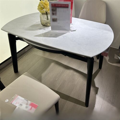 CZ002功能餐桌意式简约家用1.3米全实木伸缩圆餐桌跳台长桌变圆桌