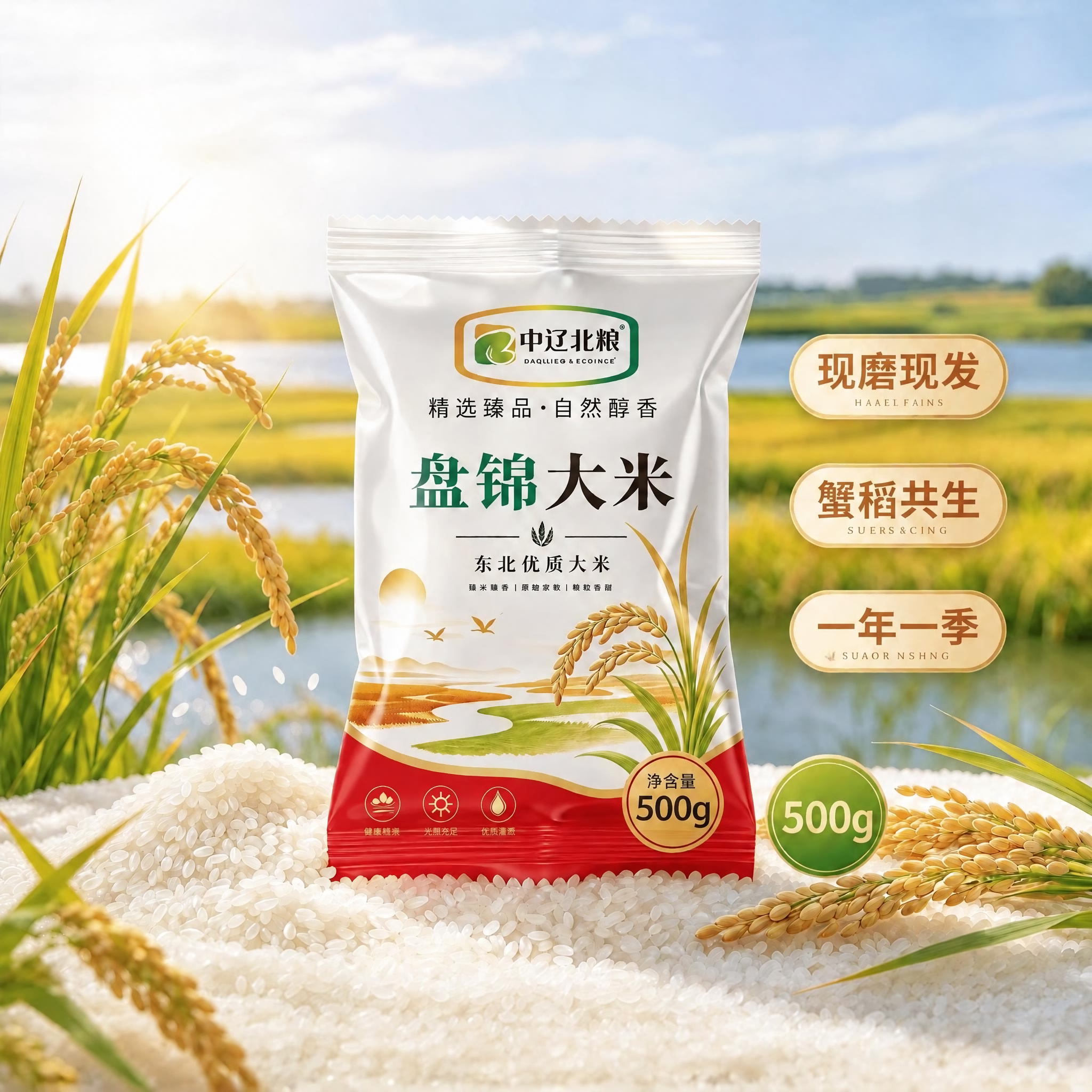 东北新米大米颗粒饱满晶莹500g