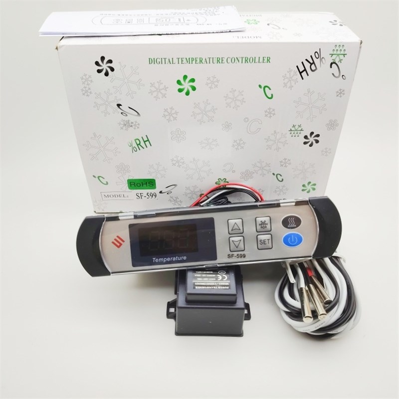 尚方SF-599电子显示数字温控器电子温控仪雪柜控制器化霜风扇除雾