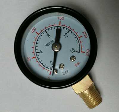 压力表 perssure gauge 0-16bar 230psI 直径40mm pt1/8  ZG1/4