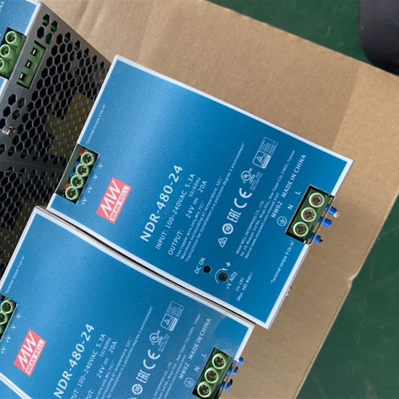 明纬NDR-480-24 明纬导轨电源480W24V20A 台湾明纬正品货二手拆机