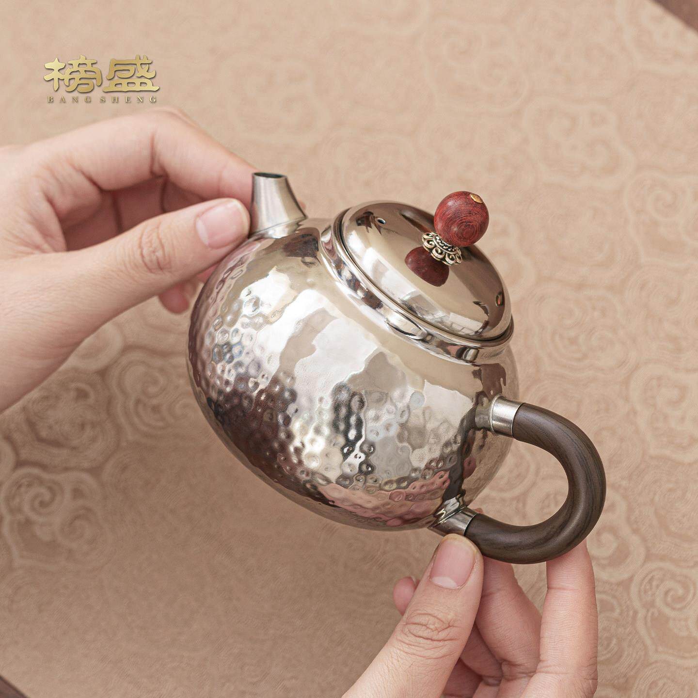 手壶工纯钛锤纹壶高档家茶用加厚泡茶可携式办公锤纹小钛功夫茶具
