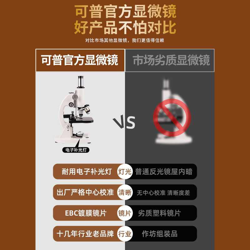 光学显微镜中学生专用台式生物实验室小学儿童科学可看细菌精子放