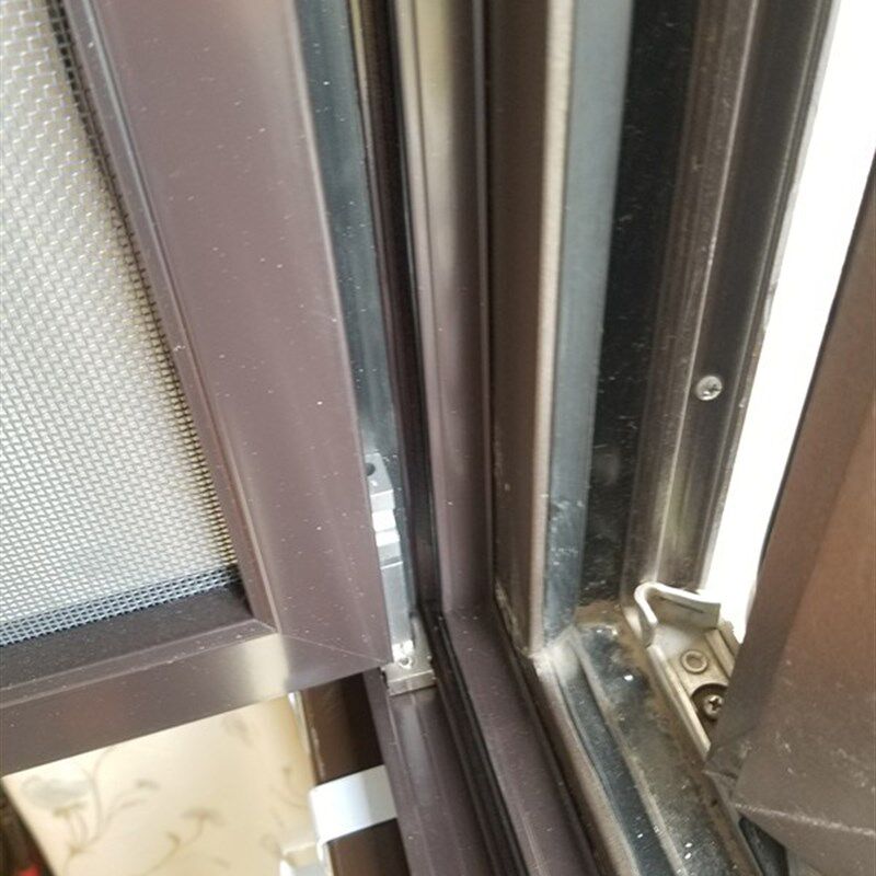意美达内装可拆洗滑盖金刚网纱窗 不锈钢窗纱 咖色儿童防护落地窗