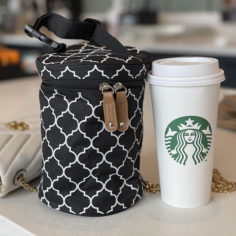 乐豆 新款加宽加大圆桶奶瓶保温包 小号手提婴儿车挂包奶瓶袋