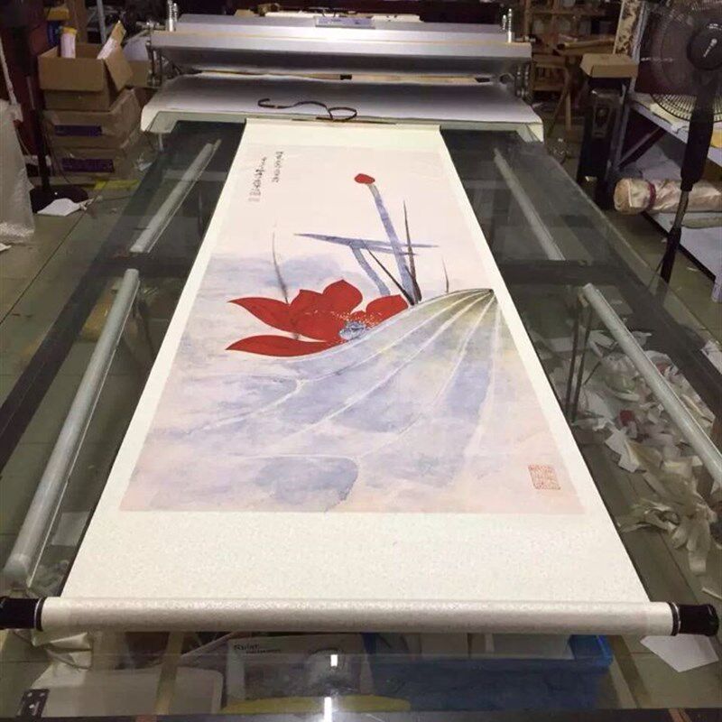 丝绸卷轴画 康熙天下 福字书法挂画客厅装饰画已装裱丝绸画可定制