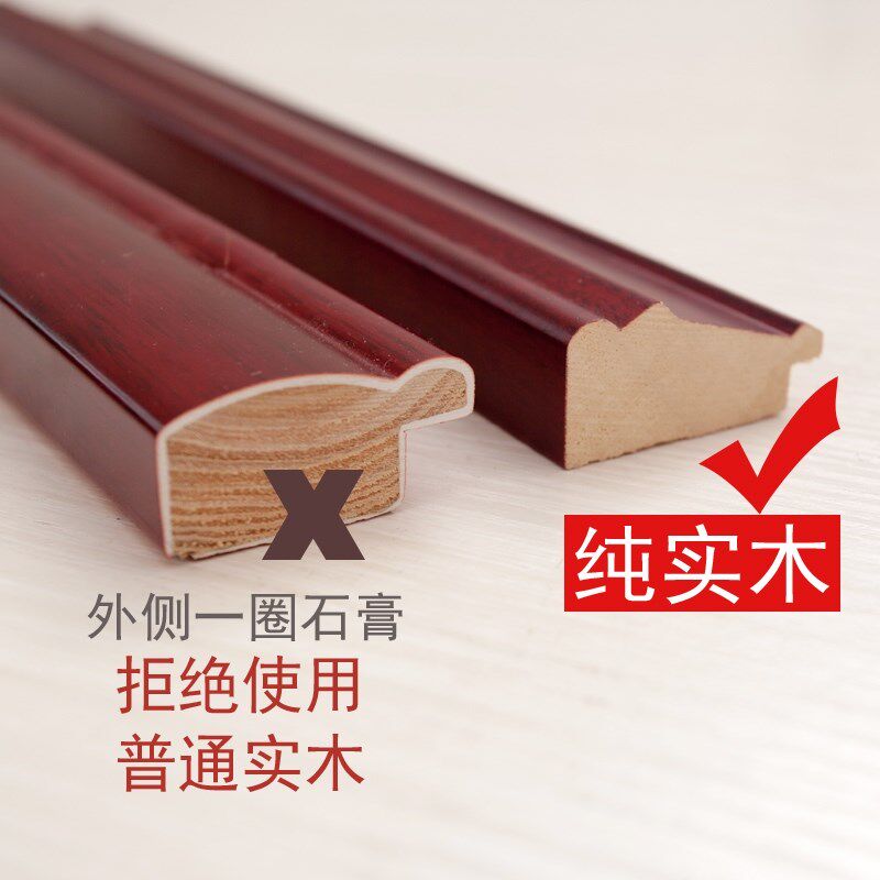 定制竖款新中式实木电表箱装饰画客厅配电盒电源箱遮挡画二联组合
