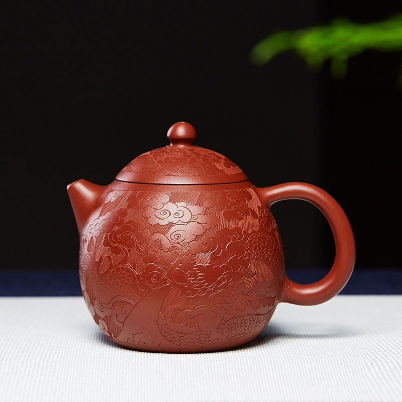 宜兴纯全手工龙蛋紫砂壶原矿大红袍名家正宗小泡茶壶单人家用茶具