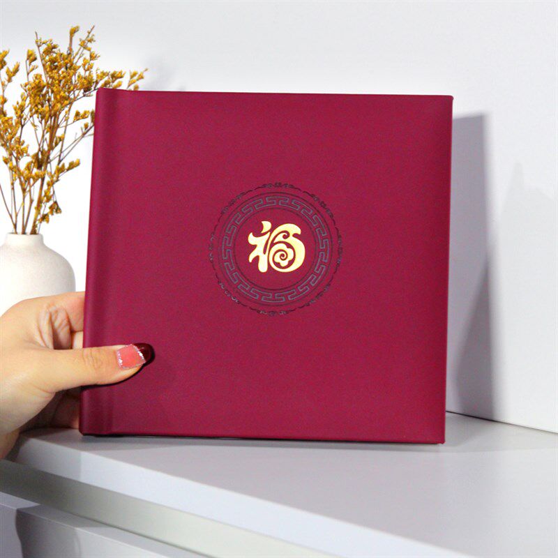 全家福新年退休纪念红色相册制作定制照片书影楼高端皮影集打印