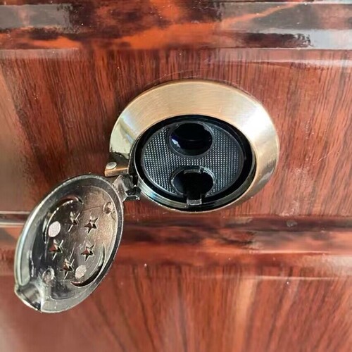 防盗门猫眼家用通用门镜堵孔防盗器大门二合一门铃