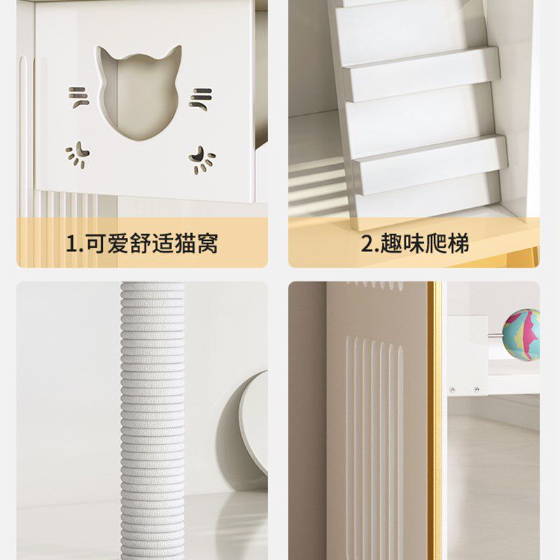 实木猫笼电动猫砂盆专用家用室内超大自用空间猫窝猫屋猫柜猫别墅