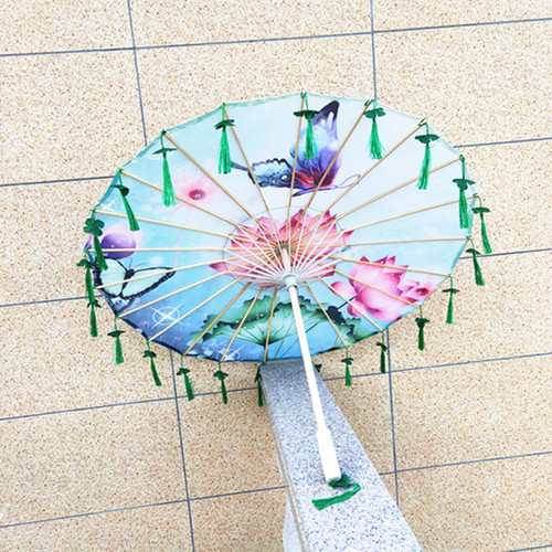 古风流苏花瓣防雨古代汉服舞蹈伞装饰道具走秀演出跳舞油纸伞