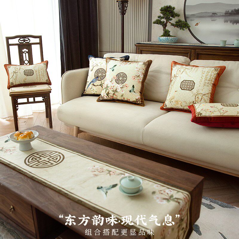 喜即玉殿春新中式客厅沙发抱枕靠垫不含芯腰枕靠枕套大尺寸靠背垫