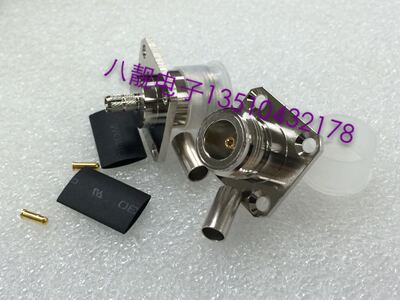 精诚射频接头N-KF-3法兰型N母方板适配RG400 RG58 SYV50-3 RG142