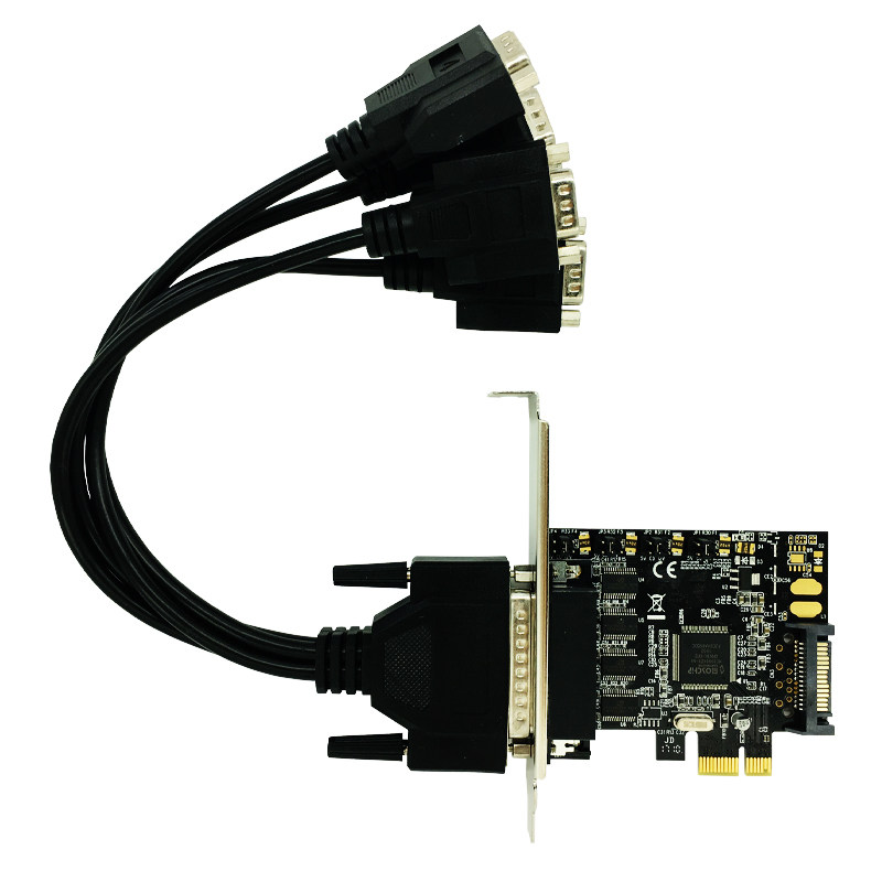 pcie转com卡电脑扩展口9针串口卡 4口rs232多用户1脚9脚5V12V供电