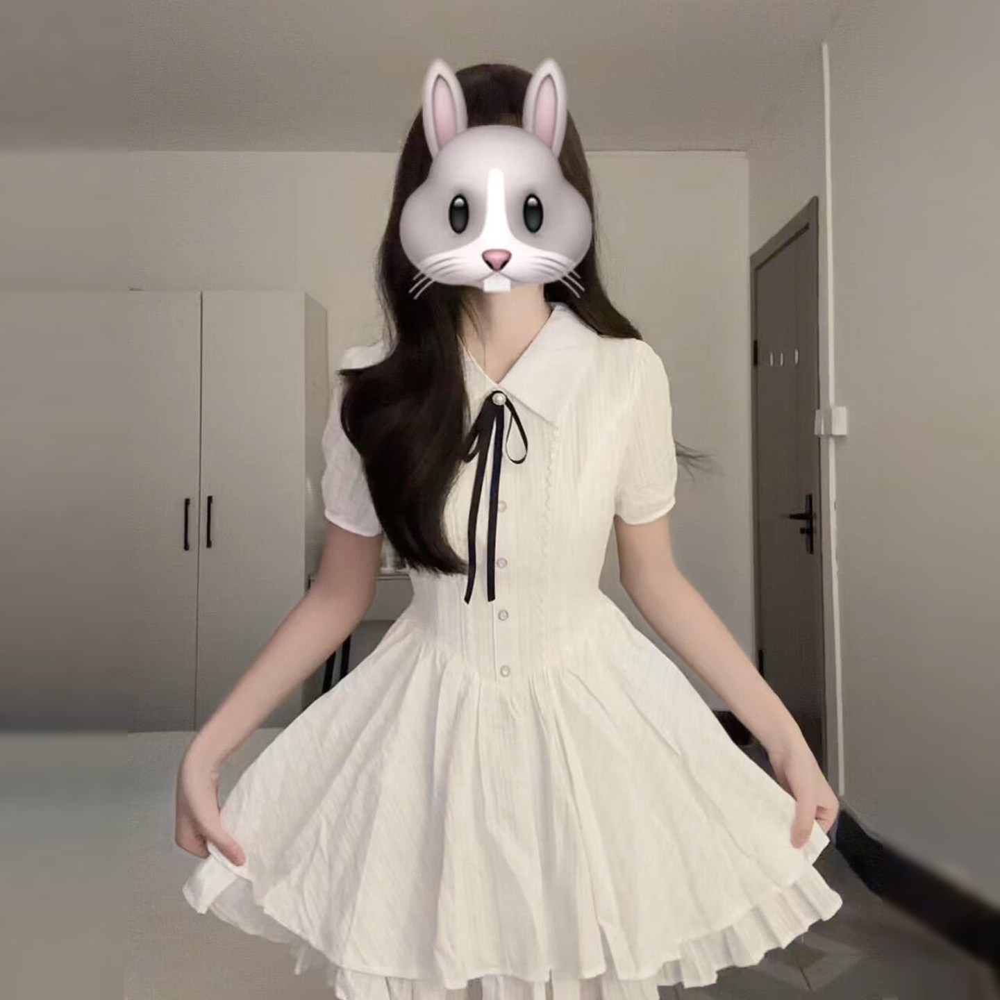 白色衬衫连衣裙子女2025夏季新爆款巨好看小个子独特漂亮掐腰短裙