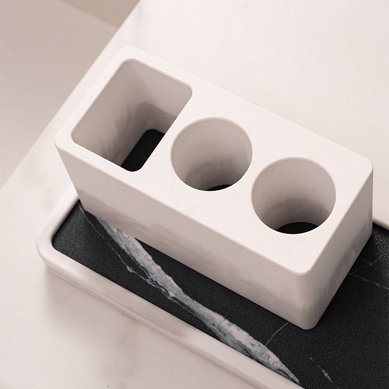 卫生间电动牙刷架洗漱口杯置物架硅藻泥土吸水垫简约牙杯沥水托盘