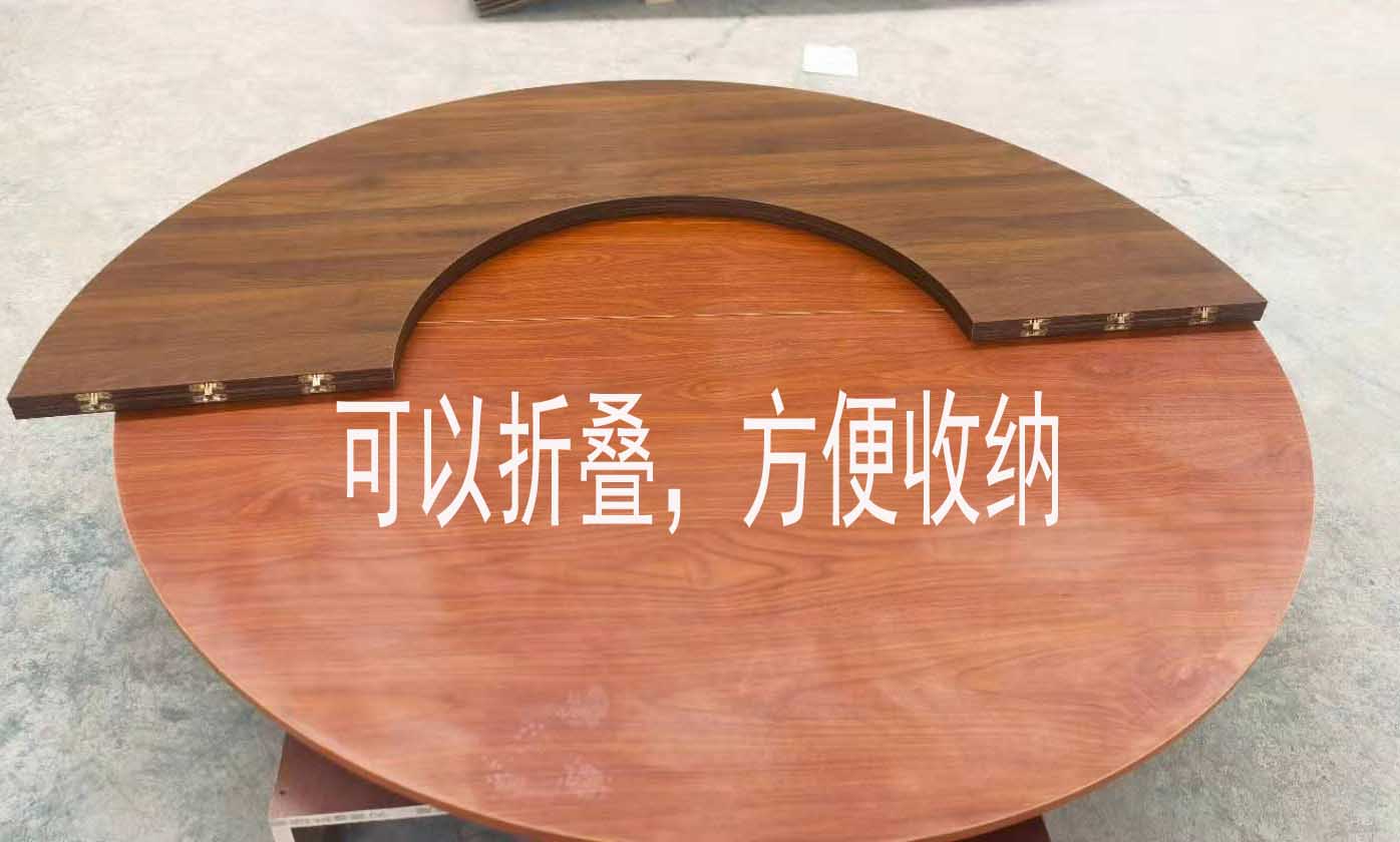 定制开孔大圆桌实木实心台面饭店火锅店家用圆桌面板圆台面火锅桌