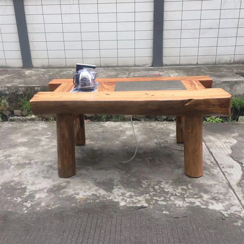 整装原木茶桌香樟木实木茶几客厅田园餐厅简约随形功夫茶桌椅组合