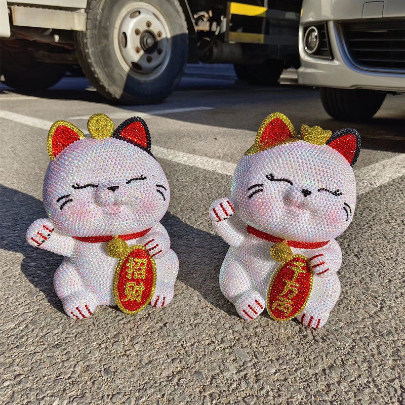 招财猫摆件存钱罐贴钻可爱创意储蓄罐防摔生日礼物卡通儿童零钱罐