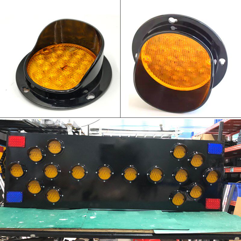 圆形LED像素灯筒灯板防水黄蓝车载导向灯配件红绿交通信号指示灯