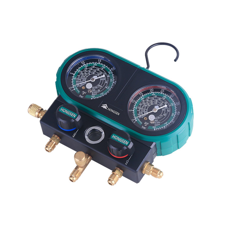 鸿森空调加氟表雪种表MVS60-101A加液加氟双表阀压力表冷媒表
