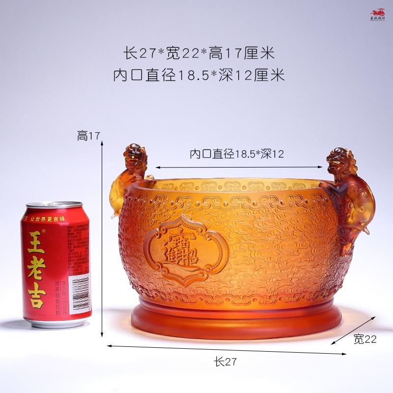 琉璃聚宝盆招财进宝摆件家居客厅元宝满盆聚财乔迁店铺开业礼品