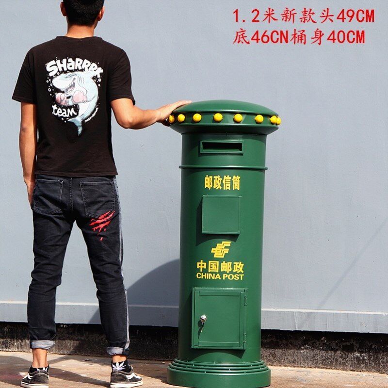 复古邮筒摆件酒吧活动道具模型铁艺欧式装饰品店铺橱窗创意电话亭