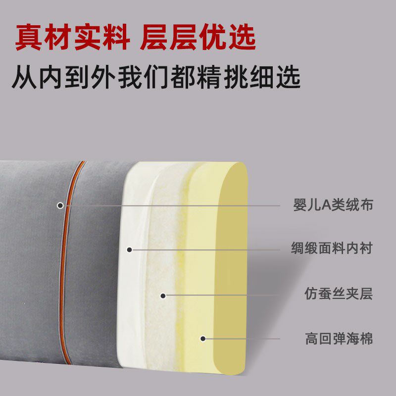 婴儿绒床头靠背软包2023新款靠垫靠枕套罩自粘硬万能防撞海绵布料