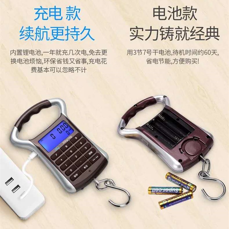 充电手提秤充电计价秤精准电子秤快递称迷弥弹簧钩称家用买卖菜秤