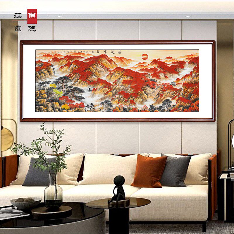 鸿运当头国e画山水画名家纯手绘真迹有山无水靠山图客厅办公室挂