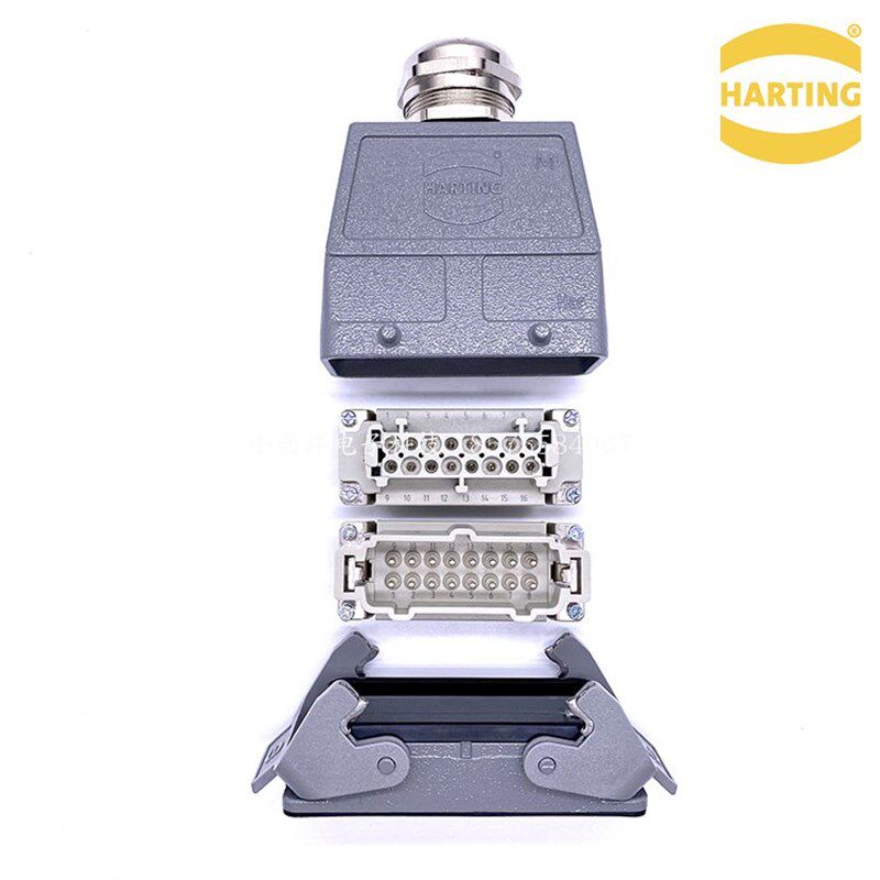 HARTING哈丁重载连接器 HE-016-M F 16针加高双边扣外壳16芯浩亭